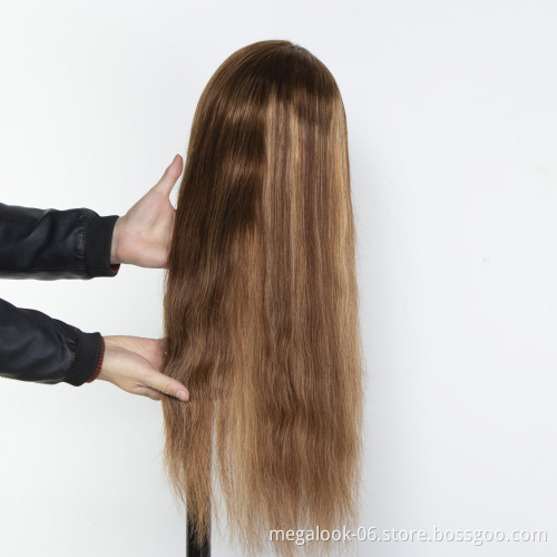 Megalook  Human Hair Lace Front Wigs , Piano Color 13x4 Highlight Lace Frontal Straight Ombre Wigs